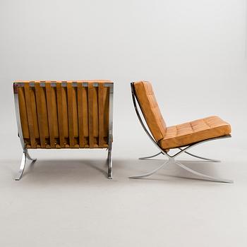 LUDWIG MIES VAN DER ROHE, FÅTÖLER, ETT PAR. "Barcelona". Knoll International, 1970-tal.