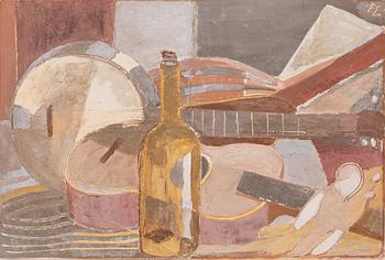 Allan Ebeling, a wall relief, still life, painted terracotta, Torshälla.