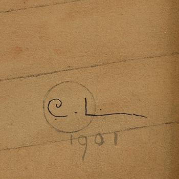 CARL LARSSON, efter, färglitografi, utgiven av Idun, Stockholm, signerad i trycket.