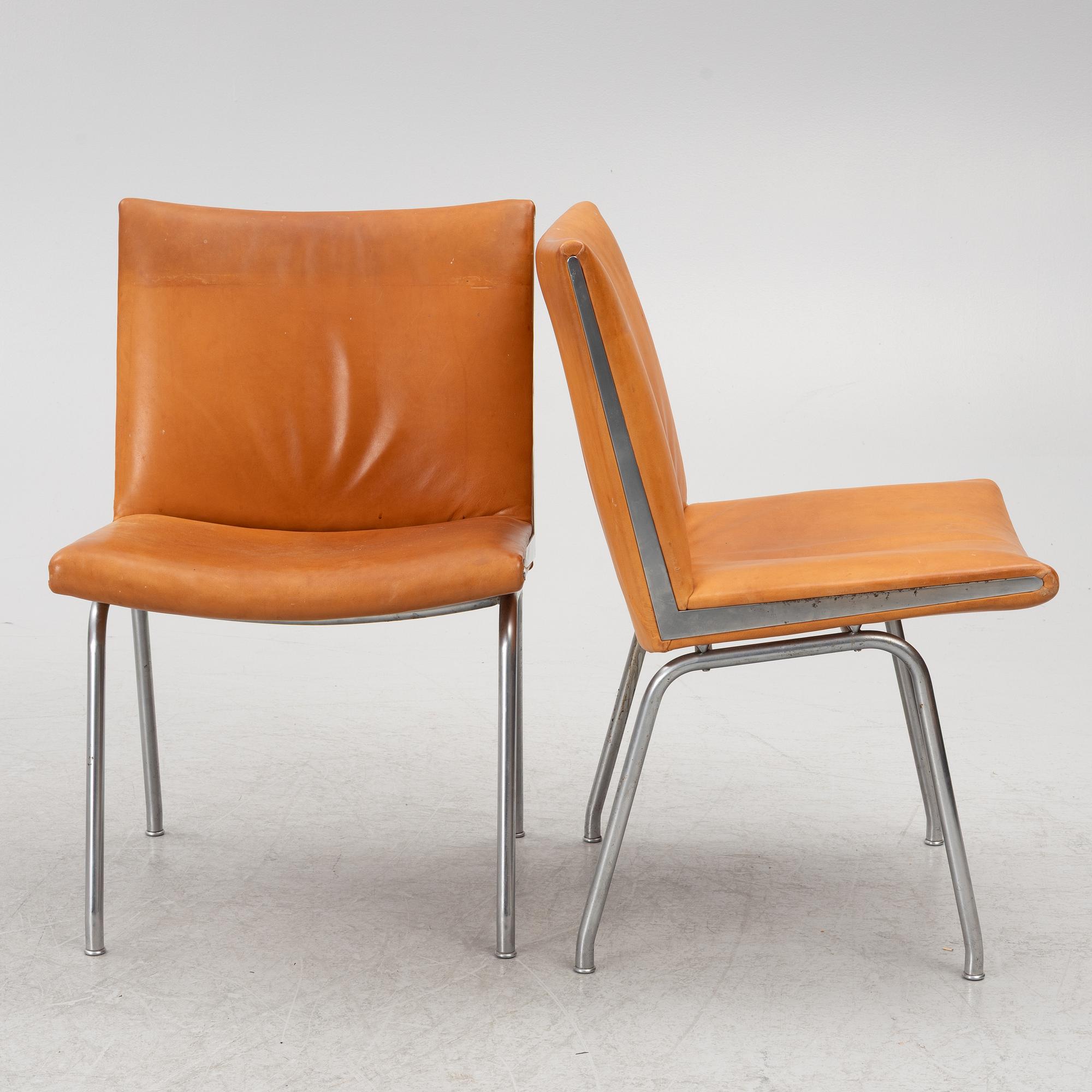 Hans J. Wegner, four 'Kastrup Airport Lounge Chairs'/'Lufthavnstolen', Johannes Hansen, Denmark, 1960s.