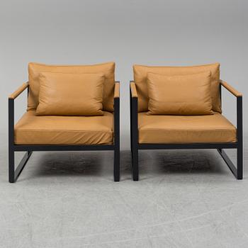 BROBERG & RIDDERSTRÅLE, "Monaco Lounge Chair", fåtöljer ett par, Röshults, 2000-tal.