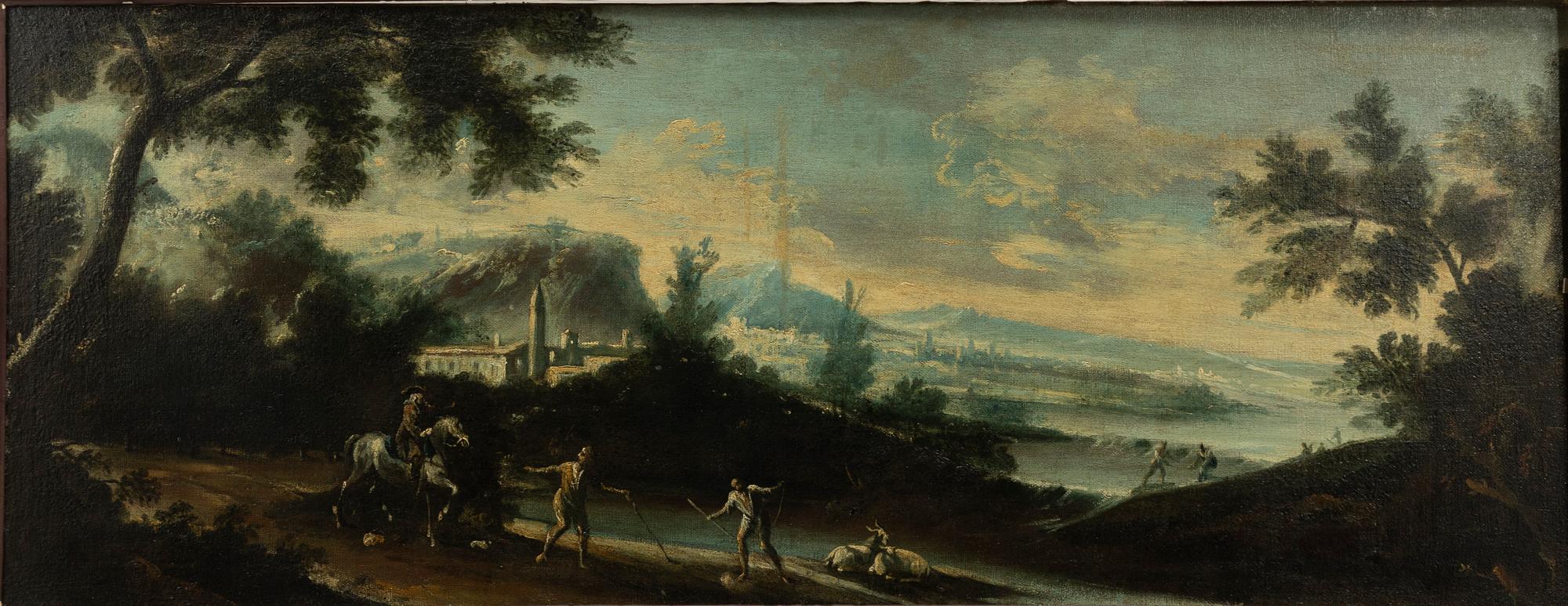 Jan Frans van Bloemen ("Orizzonte"), in the manner of, Italian landscape with figures.