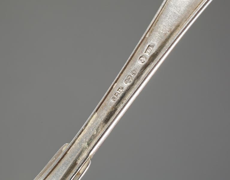 PARTI SILVER, 19 delar, bl a GAB, Stockholm, 1900-tal, vikt 319 gram.