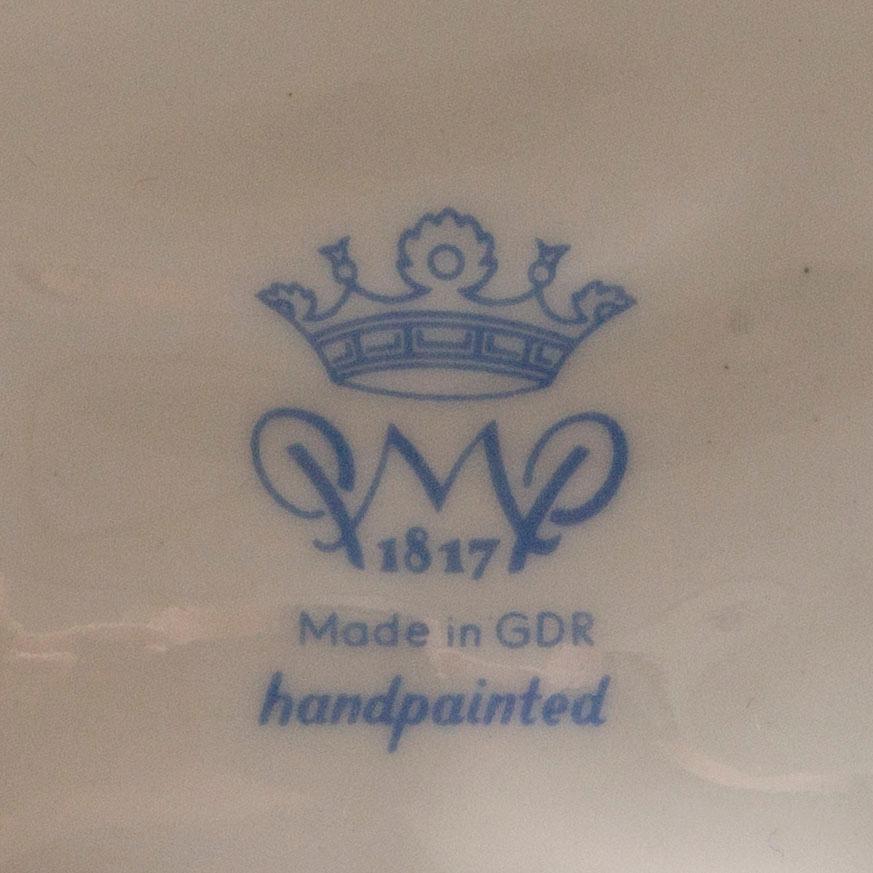 A PMP (Porcelain Manufactory Plaue) table lamp, Germany, later part of the 20th century.