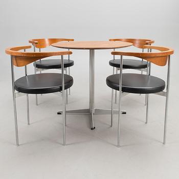 FREDRICK SIECK, table and chairs 1163 for Fritz Hansen, Denmark 1960s/1970s.