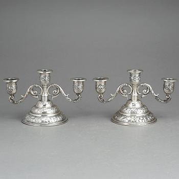 KANDELABRAR, ett par, silver, Tyskland, 1900-tal.