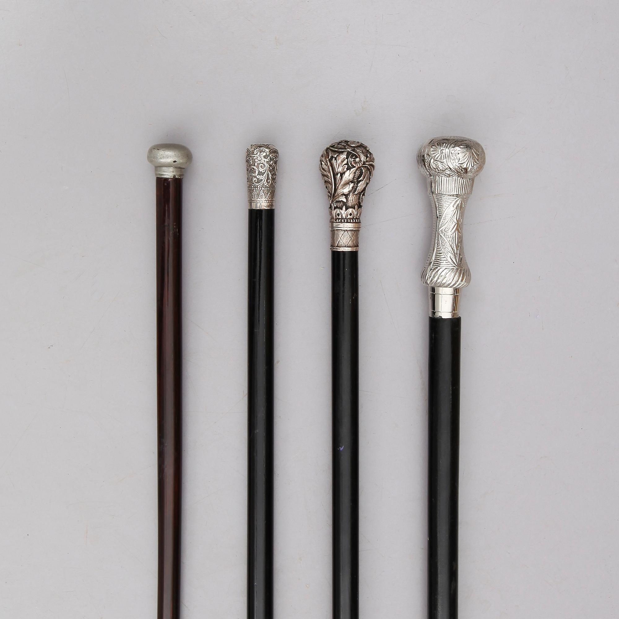 SPATSERKÄPPAR, 4 st, England, 1900-tal.