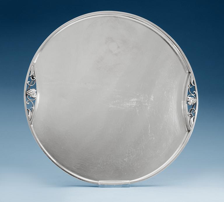 A Georg Jensen sterling tray, Copenhagen 1933-44, design no 483.