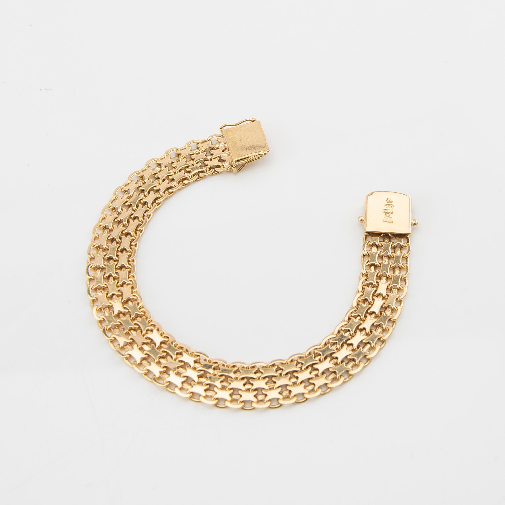 Armband 18K guld x-länk, Björn Svensson Johanneshov 1957.