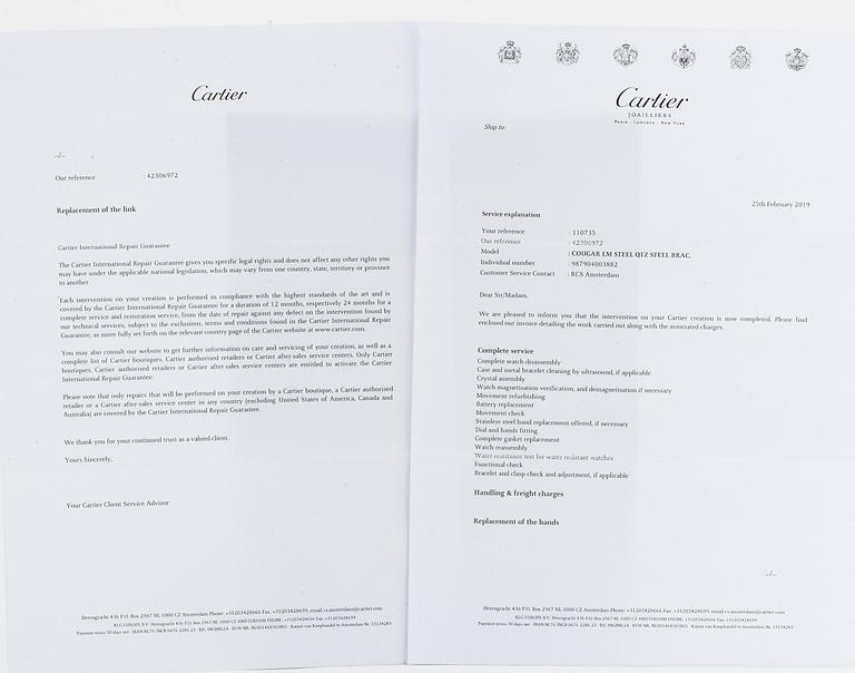 CARTIER, Cougar, wristwatch, 32.5 mm.