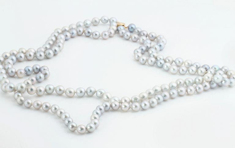 A cultured pearl necklace.