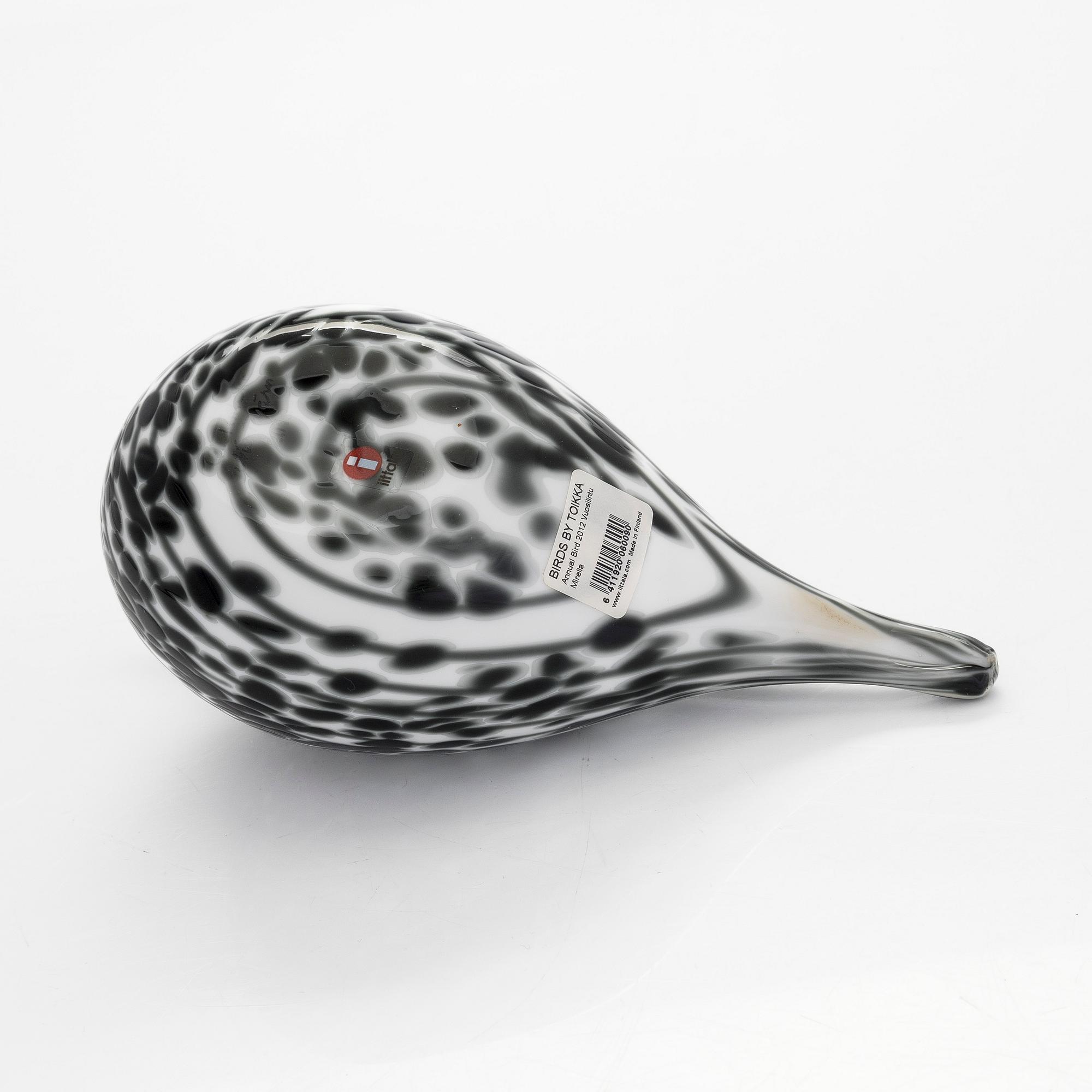 Oiva Toikka, a 'Mirella' glass bird, signed O. Toikka Nuutajärvi 2012.
