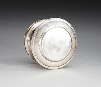 A Swedish 19th century parcel-gilt sauce-bowl, makers mark of Johan Fredrik Björnstedt, Stockholm 1825 and 1826.