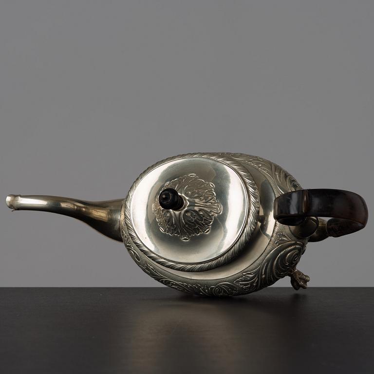 A Swedish late Empire tea pot by Erik Nordgren (Jönköping 1817-47).