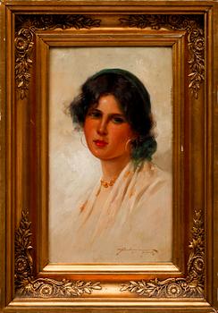 DOMENICO FORLENZA, olja på pannå, sign och bet Napoli.