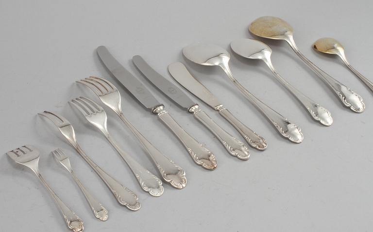 BESTICKUPPSÄTTNING, 85 delar, nysilver, "Haga", 1900-tal.