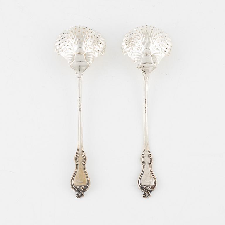 A paif of Swedish Silver Sprinkle Spoons, mark of Lars Larsson & Co, Gothenburg 1860.