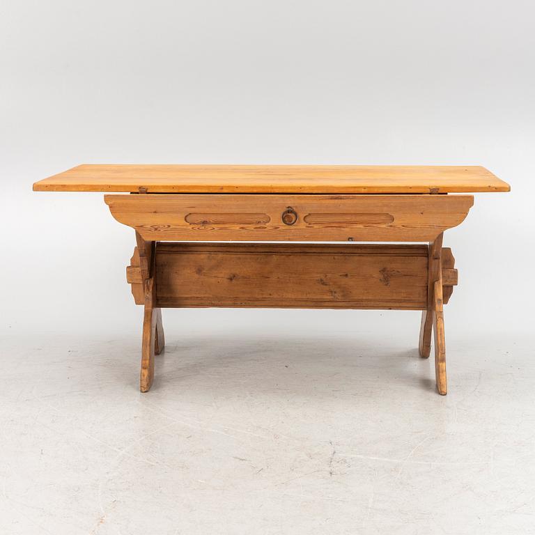 A pine table, 19th Century.