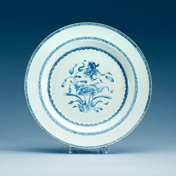 A blue and white dish, Qing dynasty, Yongzheng (1723-35).