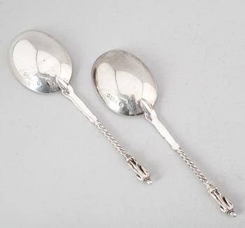 SKEDAR, 1 par, silver, England 1900-tal. Total vikt 95 g.