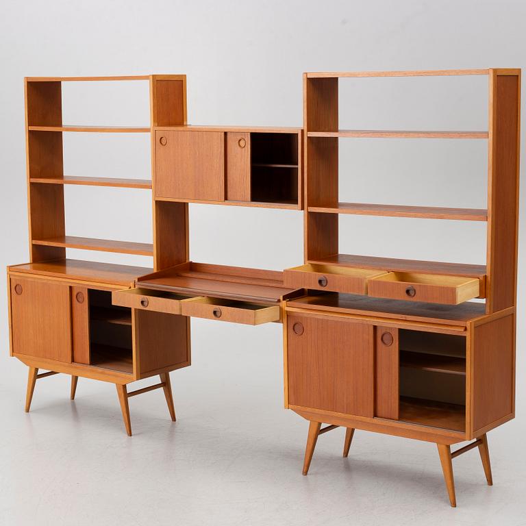 Bookshelves, a pair, mid-20th century.
