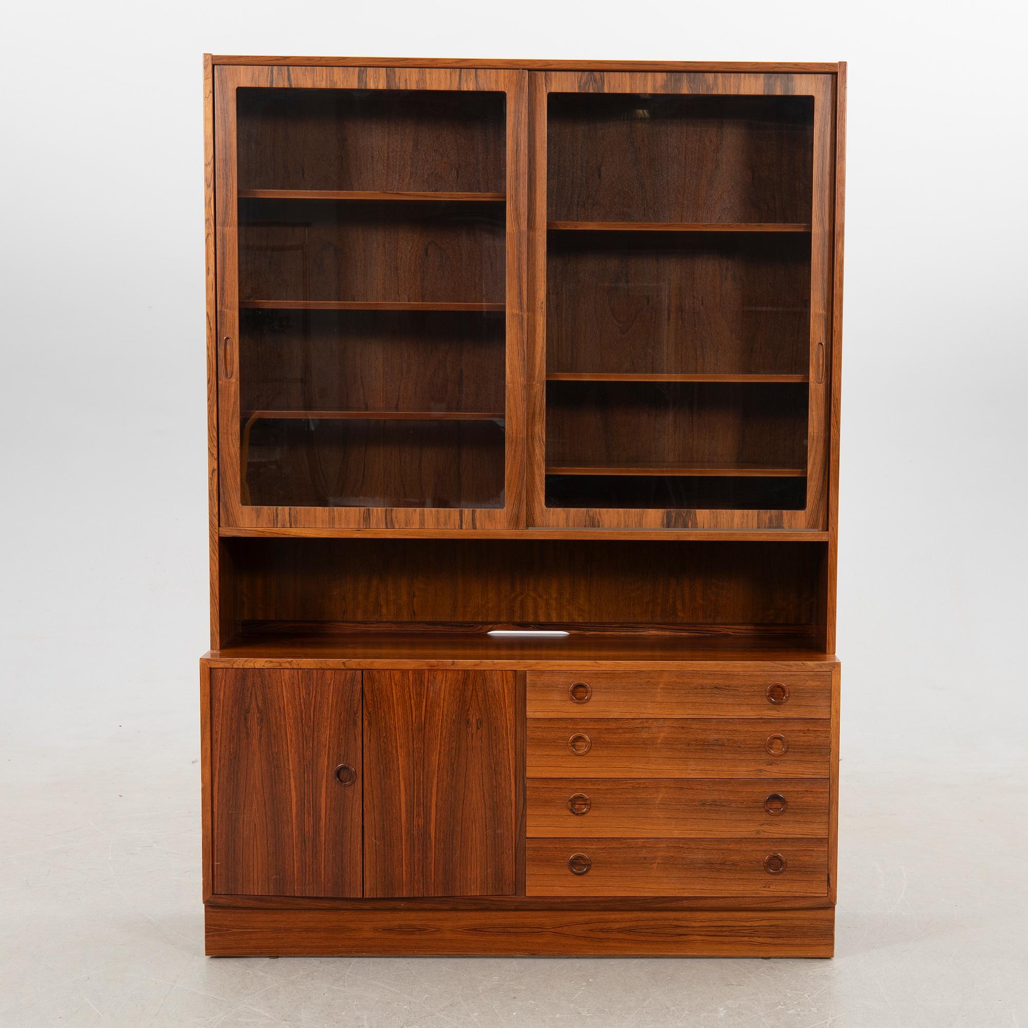 Display cabinet/bookcase, Denmark, mid-20th century.