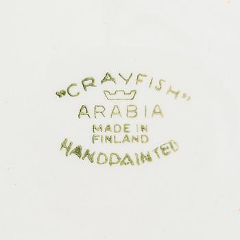 Anja Juurikkala, tallrikar, 6 st, porslin "Crayfish", Arabia. I produktion 1953-1960.