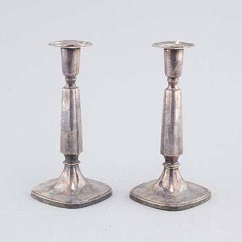A pair of Swedish silver candlesticks from 1966.