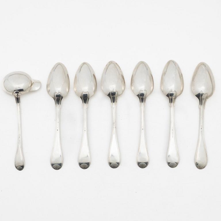 Johan Petter Grönvall, Matskedar, 6 st samt såssked, Stockholm 1826-1827.