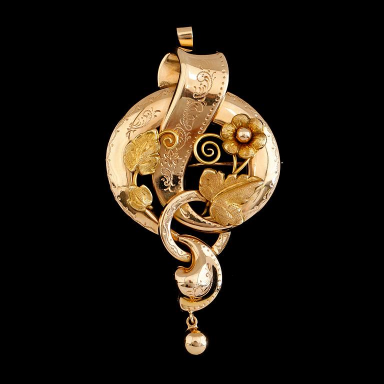 BROSCH, 18 k guld, svenska stämplar 1946. Vikt ca 10 gram.