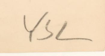 Mats Gustavsson, blandteknik på papper modeskisser 3 st samramade.