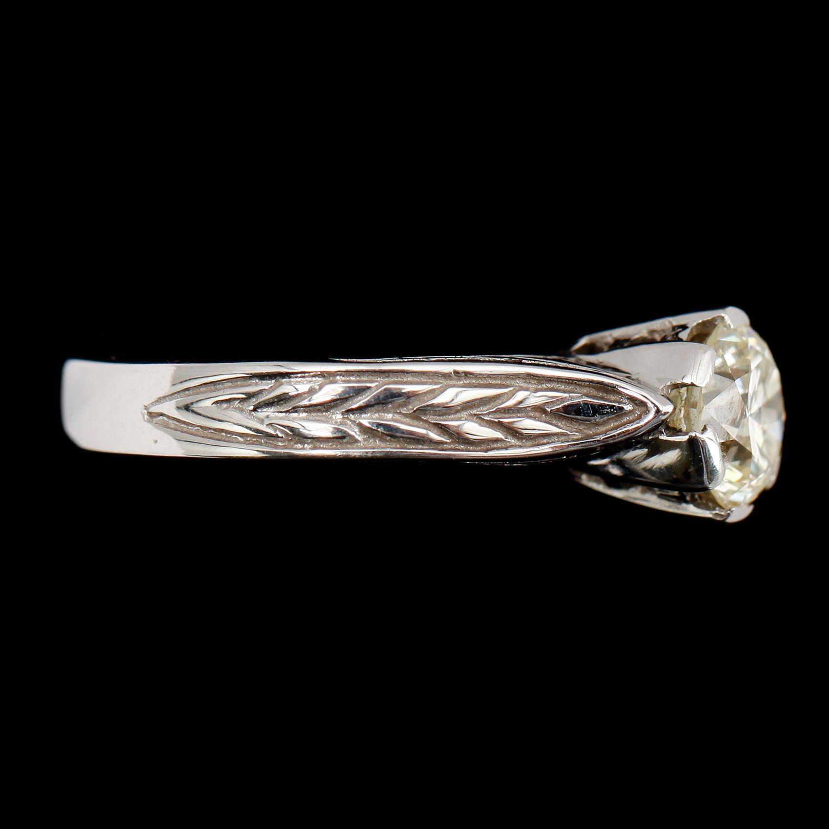 RING, 18 k vitguld, Amerika, solitär briljant ca 1.50 ct.