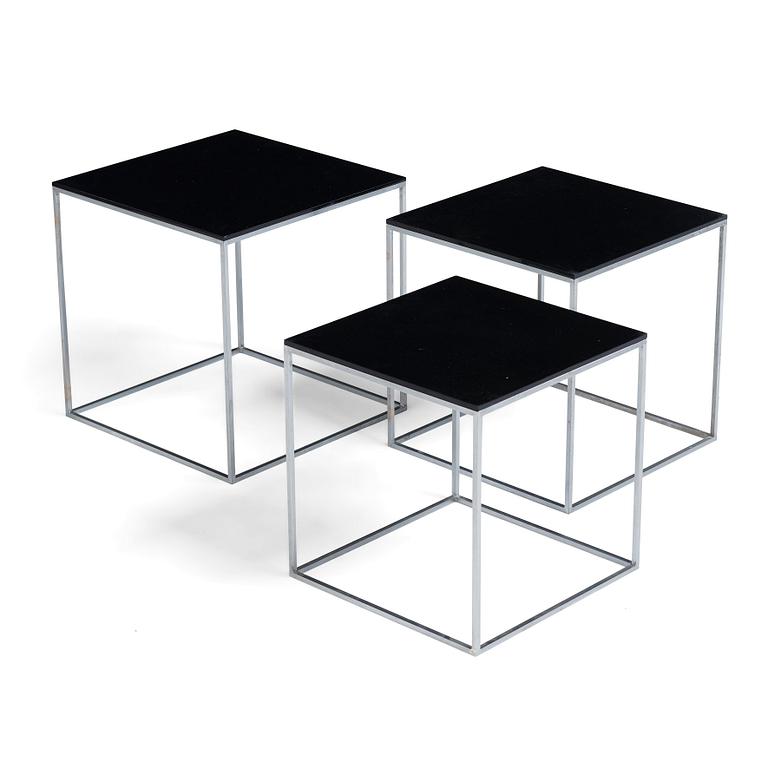 Poul Kjaerholm, a set of "PK-71" occasional tables, probably for E Kold Christensen, Denmark.