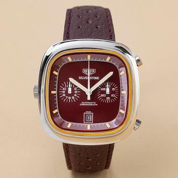 1157. Heuer, Silverstone, "Burgundy", ca 1974.