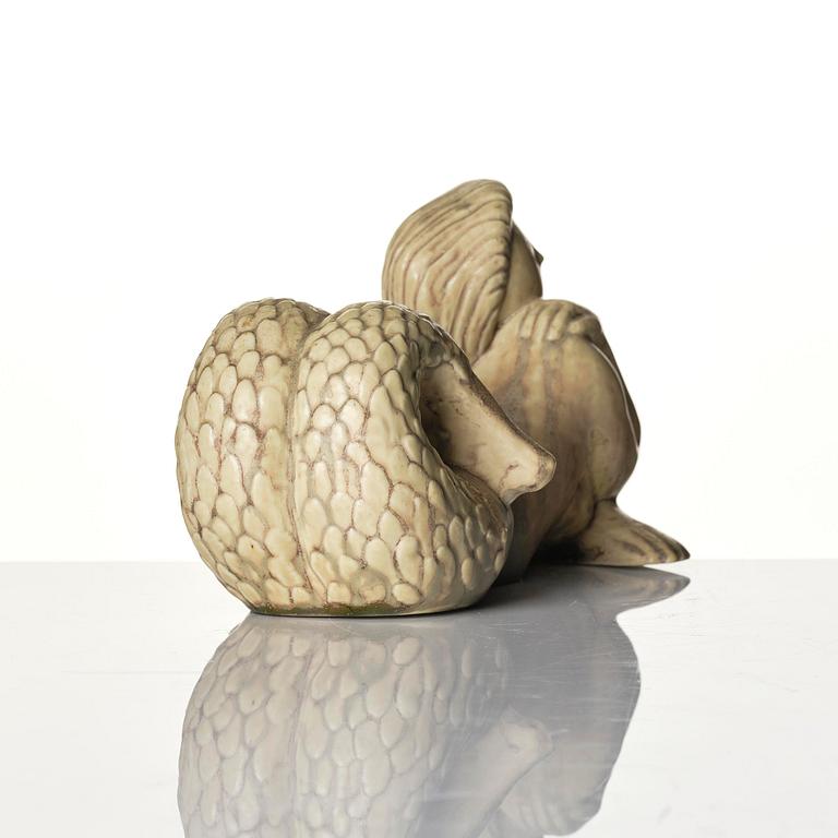 Stig Lindberg, a stoneware sculpture of a mermaid, "Najad", Gustavsberg, Sweden 1940s.