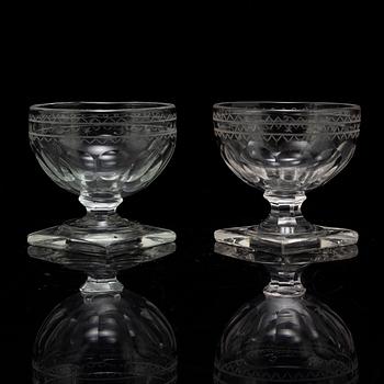 Starkvinsglas, 7 st, 1900-tal. Louis XVI-stil.