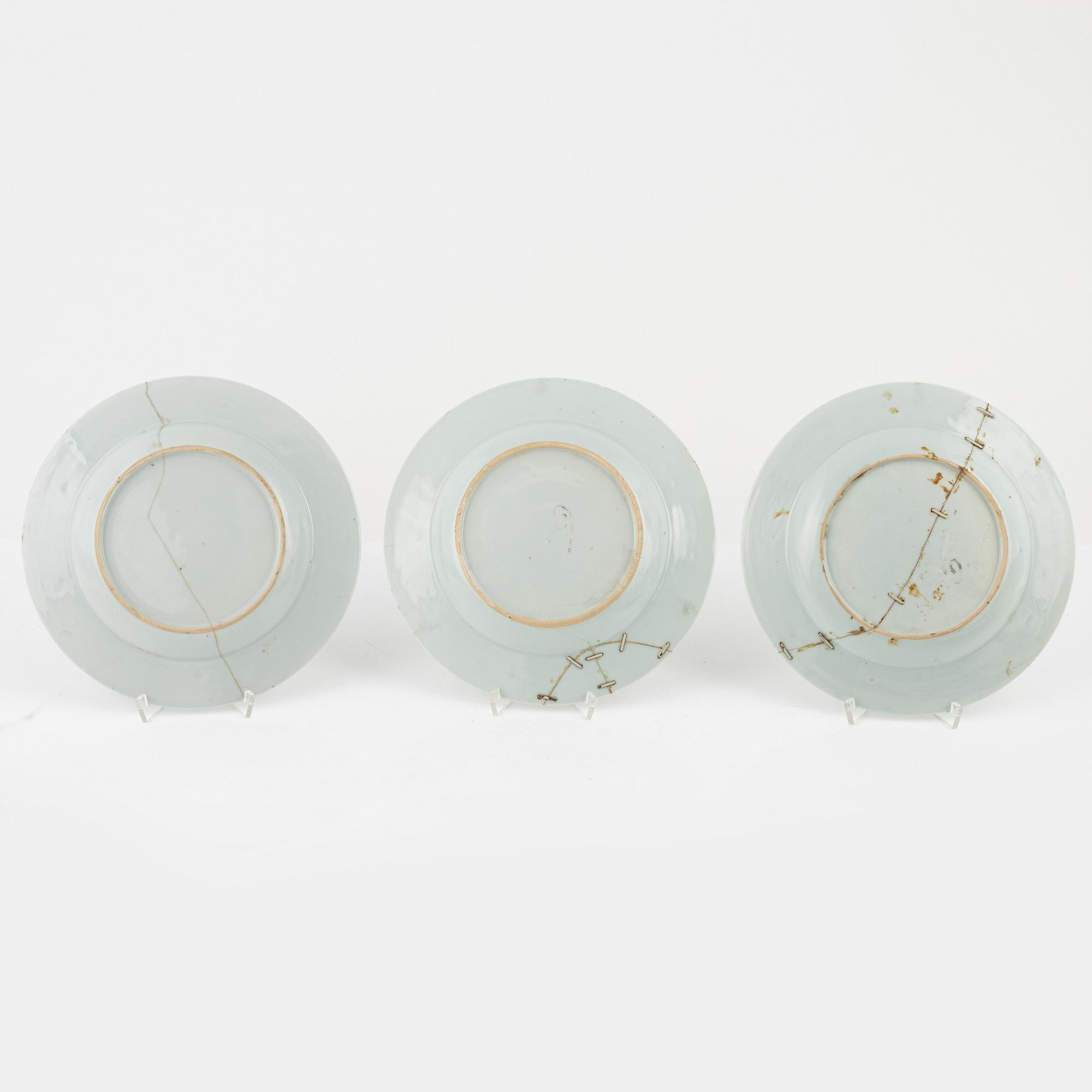 A set of five odd famille rose dishes, Qing dynasty, Qianlong (1736-95).