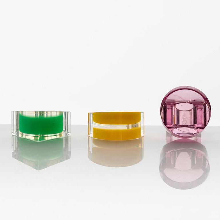 Siv Lagerström, three acrylic rings, 1970s.