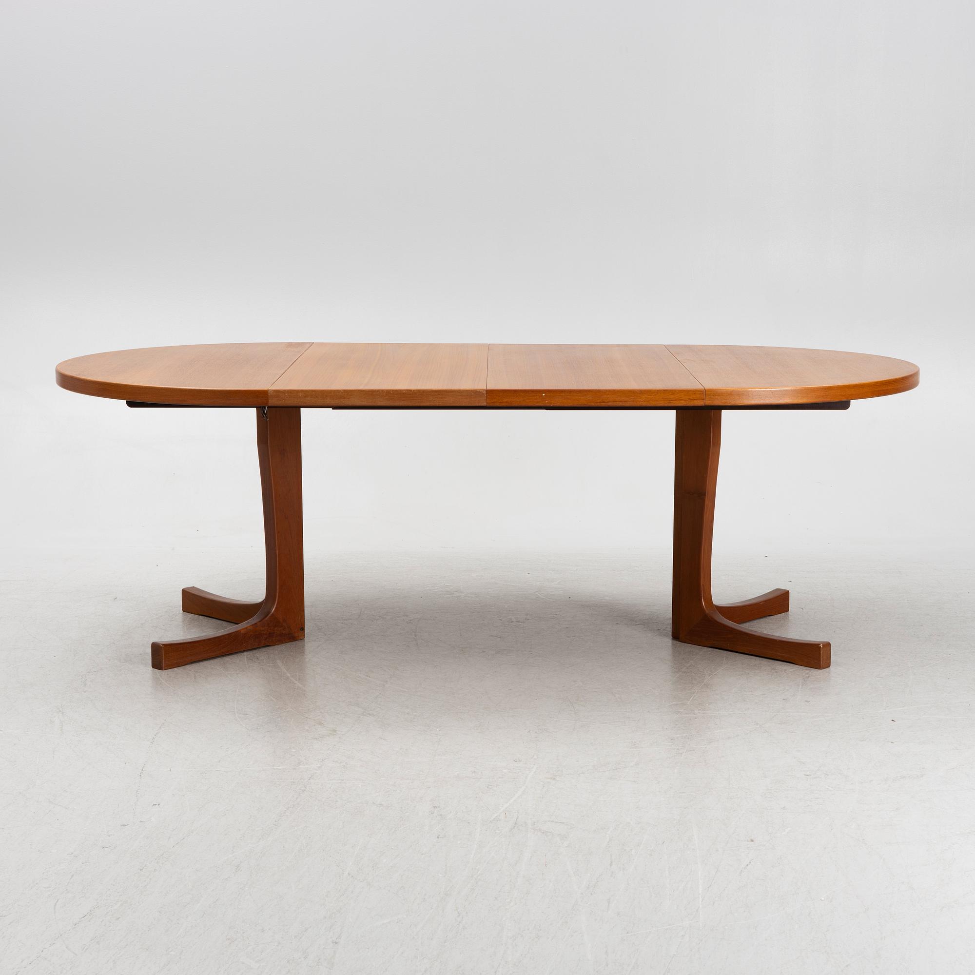 Matbord och stolar, 6 st, Uldum Møbelfabrik, Danmark, 1960-tal.