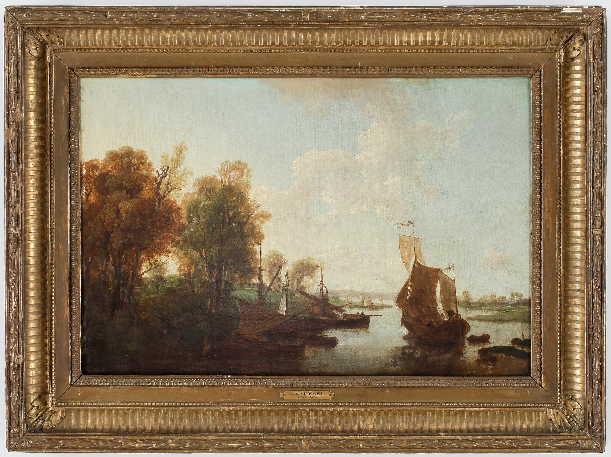 JOHANN LUDWIG GIESEL, Olja på duk, signerad J L Giesel.