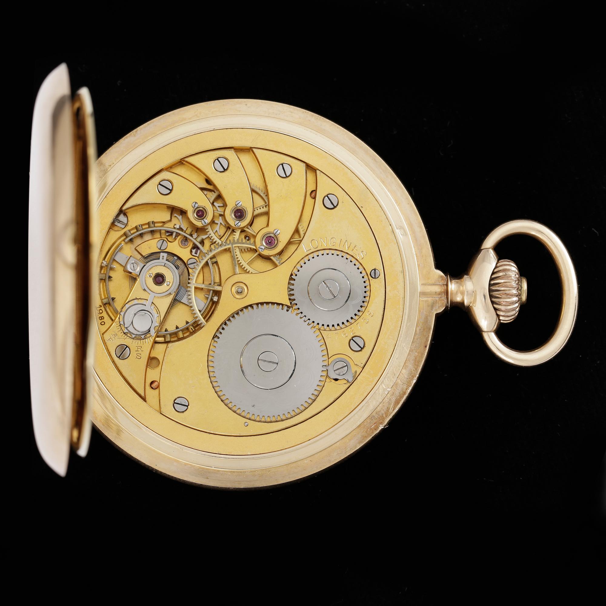 HERRFICKUR, guld 14K, Longines, 1900-talets första hälft. Vikt ca 129 gram.