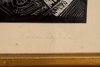 OSSIAN ELGSTRÖM, blandtekning, signerad.