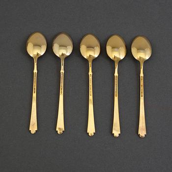 Twelve sterling silver spoons, Sia, Denmak, mid 20th century.