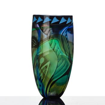 Eva Englund, a graal glass vase, Orrefors, Sweden, 1987.