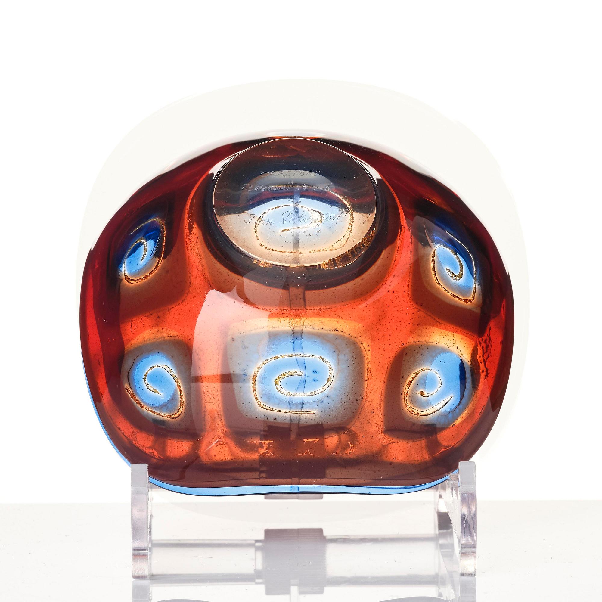 Sven Palmqvist, a ravenna glass bowl, Orrefors, Sweden, 1957, no 1118.