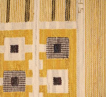 Berit Koenig, A carpet, "Tjuven i Bagdad, gul", flat weave, ca 238,5 x 177 cm, signed SH BK.