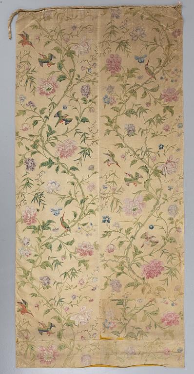 A set of four Chinese wall paper panels, Qing dynasty, 18th Century.