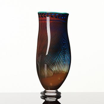 Gunnar Cyrén, a 'graal' glass vase, Orrefors, Sweden 1989.