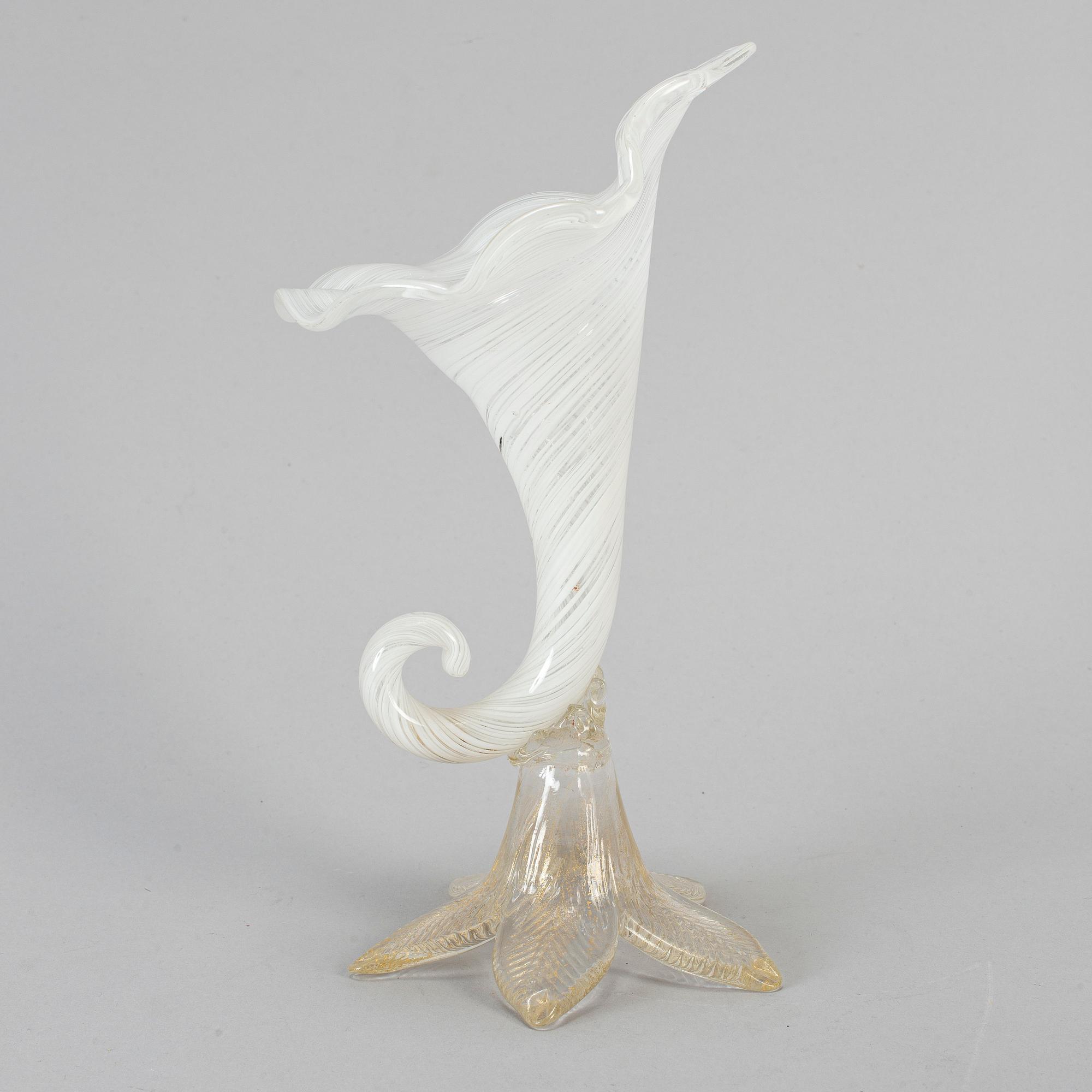 A Musano glass vase, Italy, mid 20th Century.