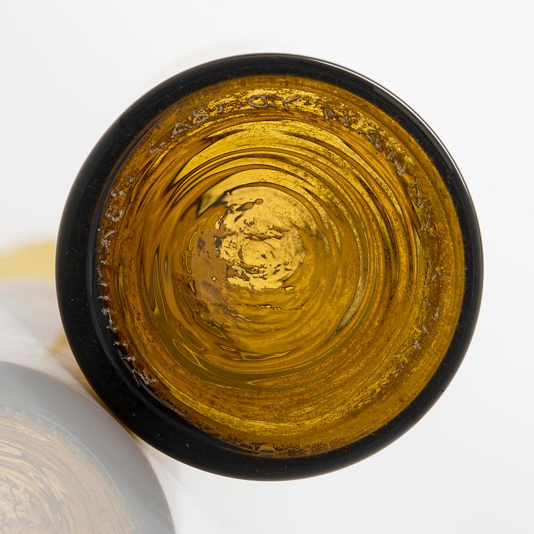 Nanny Still, a glass bottle signed Riihimäen Lasi O.Y Nanny Still.